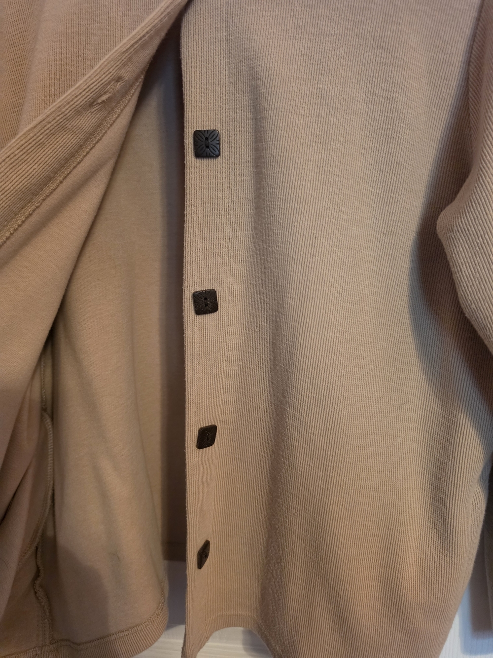 Blair Neutral Tan Button-Front Knit Cardigan - Picture 5 of 7